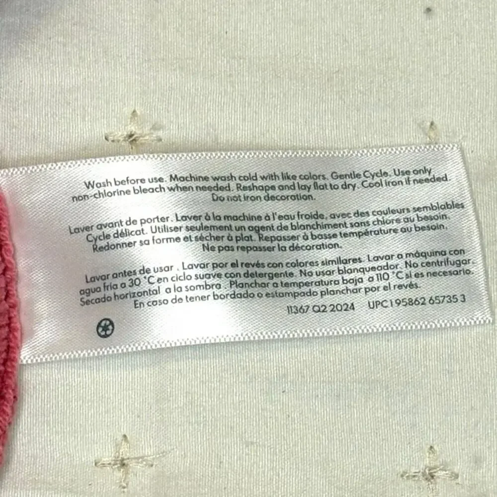 Baby B’Gosh Pointelle Cardigan Sweater Girls 24M Coral Pink Knit Button Cotton